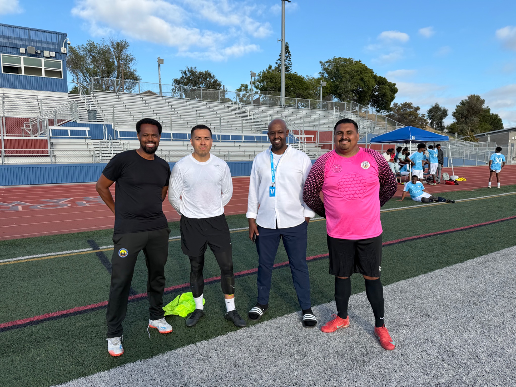 Tournament organizers on the field